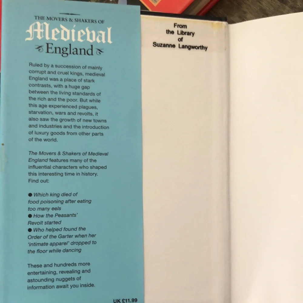 MOVERS & SHAKERS OF MEDIEVAL ENGLAND & PLANTAGENET CHRONICLES historical books